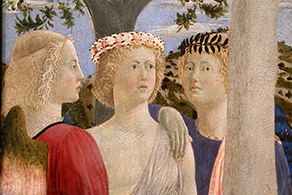 De doop va Christus - detail (Piero della Francesca, 1450)