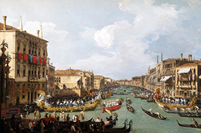 Een regatta op het Grand Canal in Venetië (Canaletto, 1731)