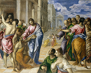 Christus geneest de blinde (El Greco)